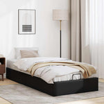 Ottoman Bed Frame without Mattress Black Single Faux Leather 3310827