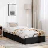 Ottoman Bed Frame without Mattress Black Single Faux Leather 3310827