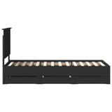 Bed Frame with Drawer Black 75 x 190 cm Engineer Wood 3411167