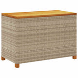 Garden Storage Box Beige 110x55x63 cm Poly Rattan Acacia Wood 366287