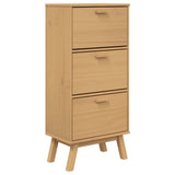 Shoe Cabinet OLDEN Brown 55x35x120cm Solid Wood Pine 358618