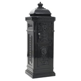 43888 Pillar Letterbox Aluminium Vintage Style Rustproof Black