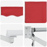 Electric Retractable Awning Red and White 3.5 x 2.5 m 3419965