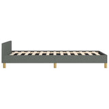Bed Frame without Mattress Dark Grey Twin Fabric 347448
