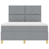 Box Spring Bed with Headboard Light grey 160 x 200 cm Fabric 3339707
