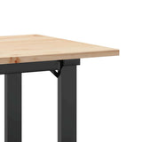 Dining Table O-Frame 100x50x75 cm Solid Wood Pine and Steel 3282675