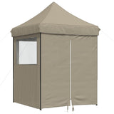 Foldable Party Tent Pop-Up with 4 Sidewalls Taupe 4005002