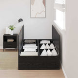 Storage Bed Frame Black Oak 100 x 200 cm Engineered Wood 3335350
