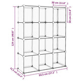 Storage Cube Organiser with 12 Cubes Transparent PP 340550