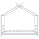 Kids Bed Frame White Solid Pine Wood 70x140 cm 289610