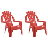 Garden Chairs 2 pcs for Children Red 37x34x44 cm PP Wooden Look 364738