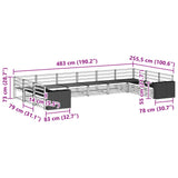 Sofa Sets 10 pcs Solid Acacia Wood 3383902