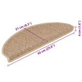 Stair Mats Self-adhesive Sisal-Look 15 pcs 65x21x4 cm Sand 326879