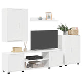TV Cabinet Set Wall-mounted 4 pcs White Engineered wood 3397896