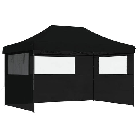 ZNTS Foldable Party Tent Pop-Up with 3 Sidewalls Black 4004974