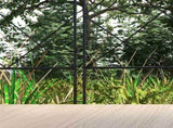 Steel Decorative Swirls Outdoor Picket Fence Panels Set of 4, Black T3398P323777