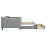 Daybed with Trundle&Drawers without Mattress Light Grey 90x190 cm Single 3197499