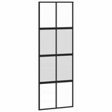 Sliding Door with Hardware Set Black 76x205 cm Tempered Glass 3375972