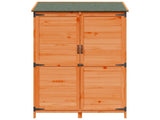 Garden Shed with Roof Brown 106.5 x 56 x 176 cm Solid Fir Wood 42033451