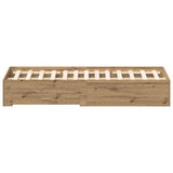 Bed Frame with Drawer Artisan Oak 180 x 200 cm Engineered Wood 3333961