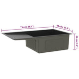 Handmade Kitchen Sink Black Stainless Steel 51521