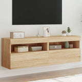 TV Wall Cabinets with LED Lights 2 pcs Sonoma Oak 60x30x40 cm 837188