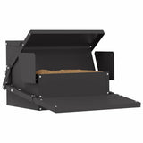 Chicken Treadle Feeder Black 50 x 40 x 29 cm Cold-Rolled Steel 874699