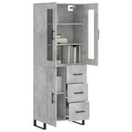 Highboard Concrete Grey 69.5x34x180 cm Engineered Wood 3198685