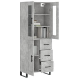 Highboard Concrete Grey 69.5x34x180 cm Engineered Wood 3198685