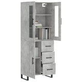 Highboard Concrete Grey 69.5x34x180 cm Engineered Wood 3198685