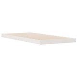 Floor Bed Frame White 80 x 210 cm Solid Pine Wood 869733