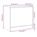 Shoe Cabinet Sonoma Oak 80x42x69 cm Engineered Wood 840003