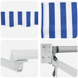 Electric Retractable Awning Blue and White 4 x 2 m 3419911