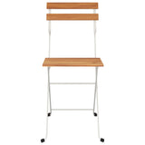 Folding Bistro Chair Set of 4 Natural wood 319975