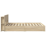 Bed Frame with Storage Sonoma Oak 150 x 200 cm Engineered Wood 3433591