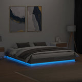 Bed Frame with LED without Mattress Grey Sonoma 200x200 cm 3209770
