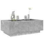 ZNTS Coffee Table with Infinity LED Concrete Grey 116x69x40 cm 3284059