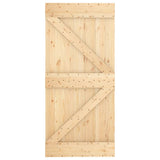 Sliding Door with Hardware Set 95x210 cm Solid Wood Pine 3203250