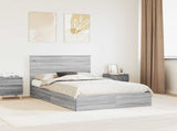 Storage Bed Grey Sonoma 135 x 190 cm Engineered Wood 3409564