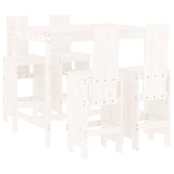 5 Piece Garden Bar Set White Solid Wood Pine 3157776