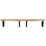 Basin Shelf Wall Mounted Steel and Solid Wood Acacia 3302819
