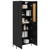Highboard 2 pcs Black Oak Engineered Wood 3416121
