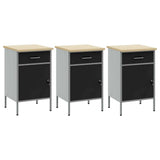 Work Cabinet with Drawer 3 pcs Black and Grey 150 x 55 x 85 cm 3321366
