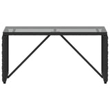 Outdoor Table Black 80 x 40 x 40 cm PE Rattan and Glass 42025182