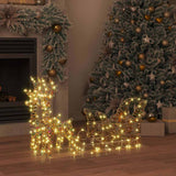 Reindeer Pull Sleigh Warm White 30 x 12 x 54.5 cm PET 42018970