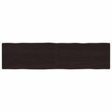 Table Top Dark Brown 200x50x cm Treated Solid Wood Live Edge 364048