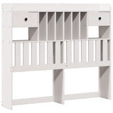 Bookcase Bed without Mattress White 135x190 cm Double Solid Wood Pine 3323984