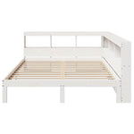 ZNTS Bookcase Bed without Mattress White 140x200 cm Solid Wood Pine 3324383