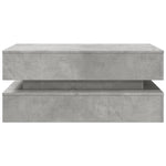 ZNTS Coffee Table with LED Lights Concrete Grey 90x50x40 cm 839864