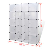 ZNTS Modular Cabinet 14 Compartments White 37x146x180.5 cm 240500